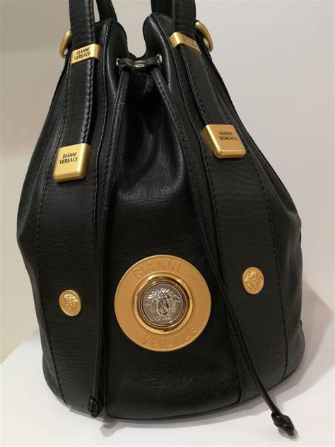 versace black leather purse|versace black gold handbag.